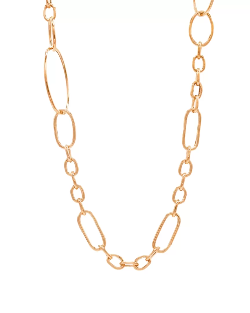 Collana Alisei In Argento Rosa Con Maglie Ovali C202
