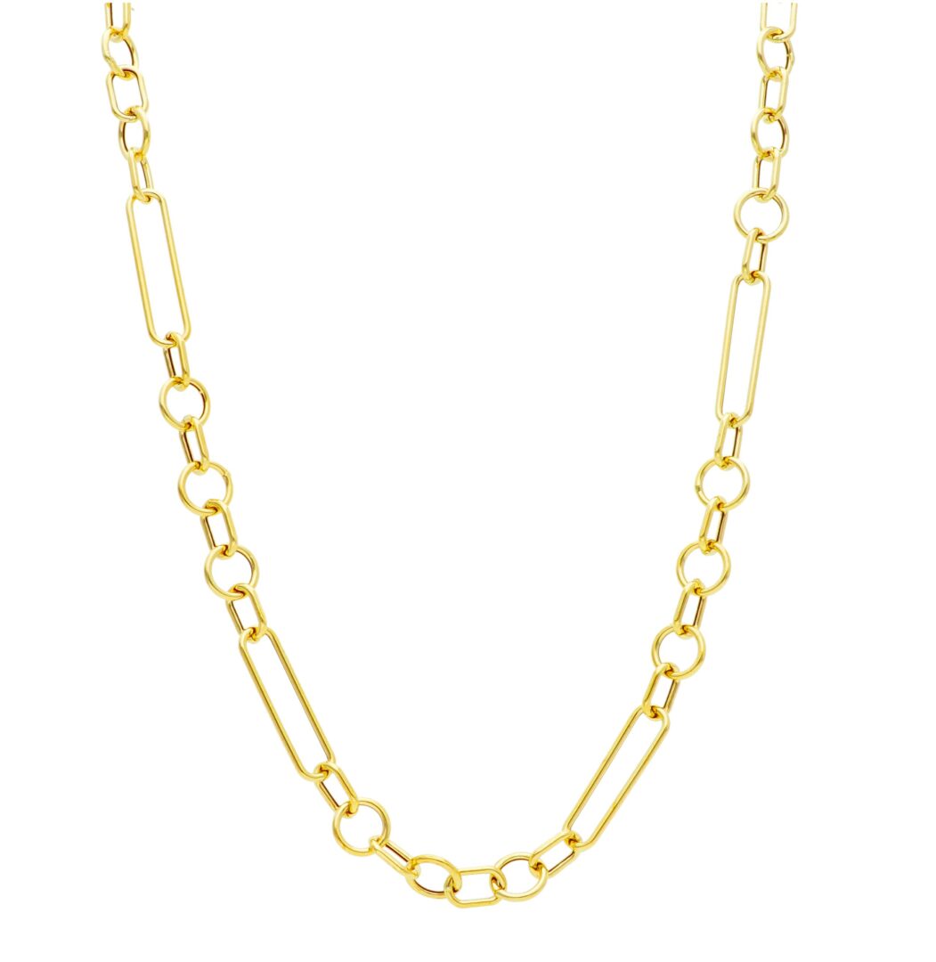 Girocollo Oro Giallo 750 a Maglie Alternate