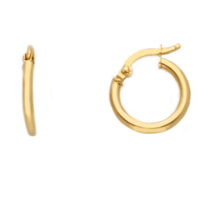Orecchini a Cerchio In Oro Giallo 750 Tondi Canna 2 mm
