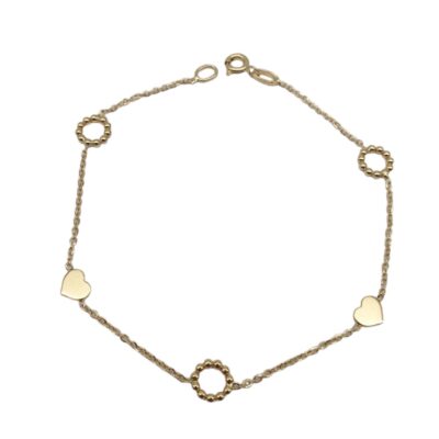 Bracciale Donna In Oro Giallo 750 con Cuoricini
