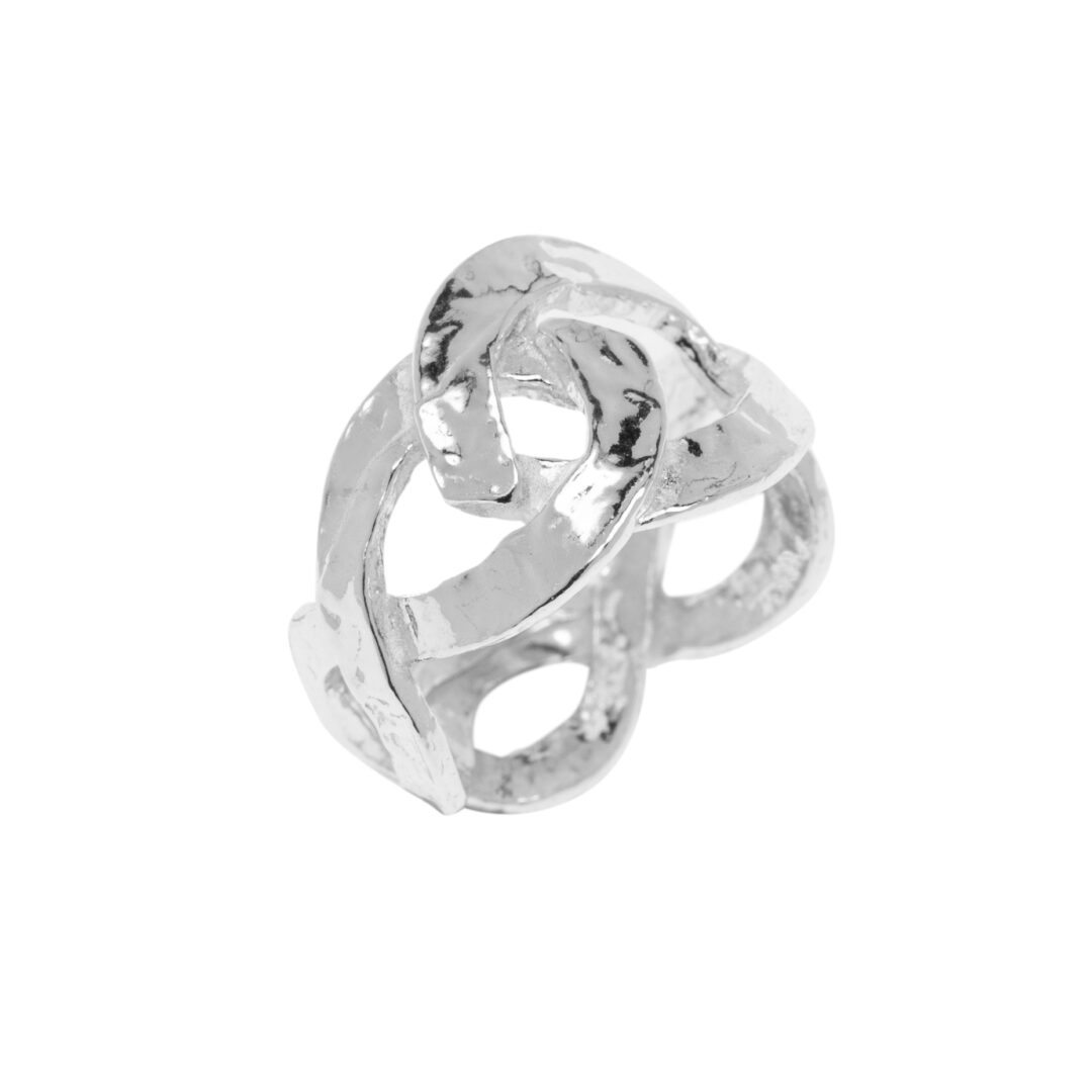 Anello In Argento Naturale Intrecciato