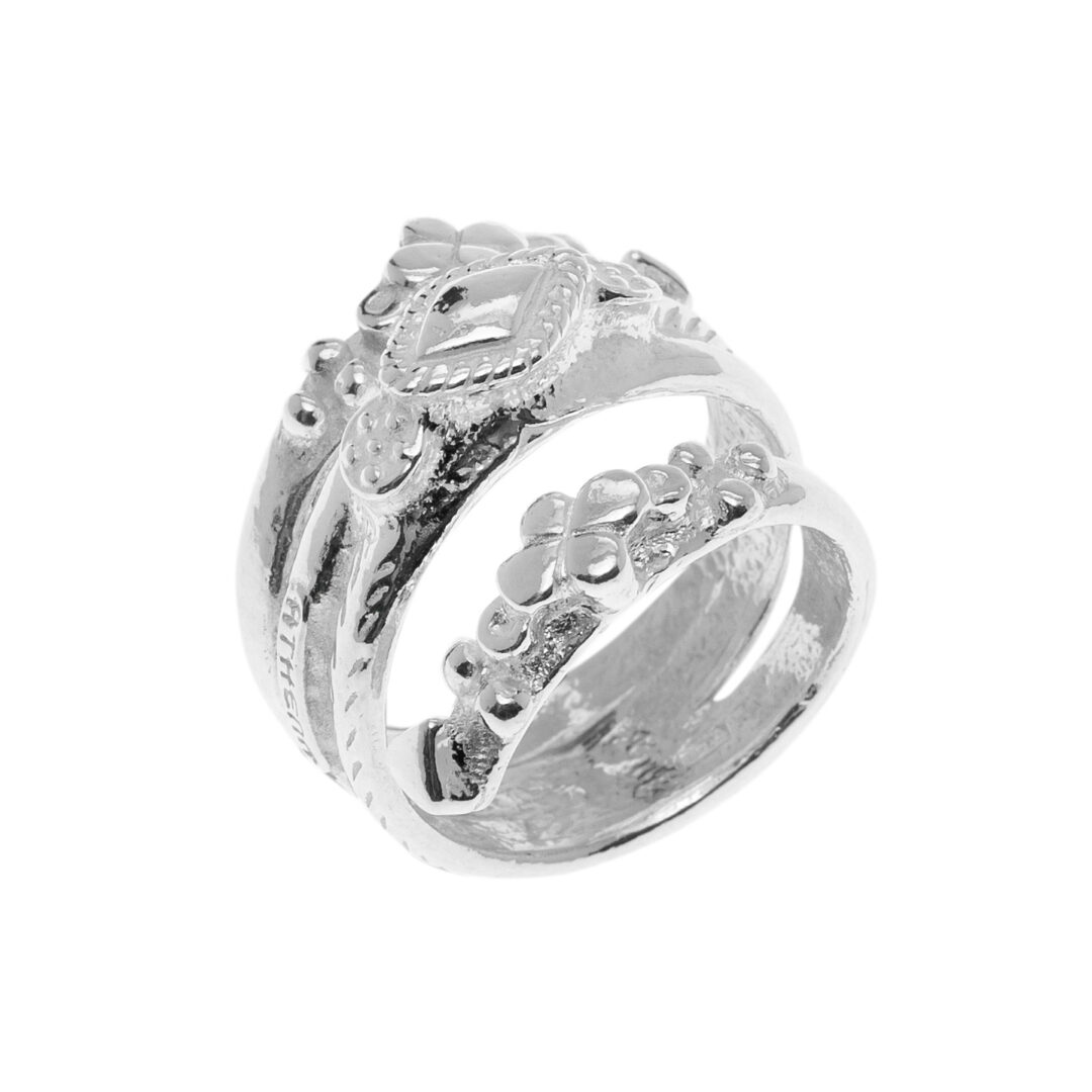 Anello In Argento Naturale Contrarie’ Decorato
