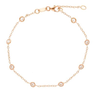 Bracciale Donna Oro Rosa 750 con Zirconi