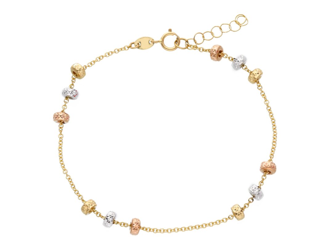 Bracciale Donna In Oro Giallo 750 con Dischetti Tricolore