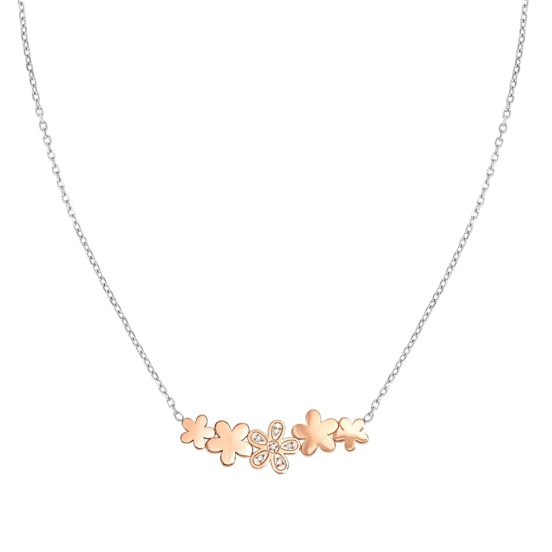 Collana G. collo Acciaio Nomination Misstrendy con Fiorellini e Zirconi 029301/011