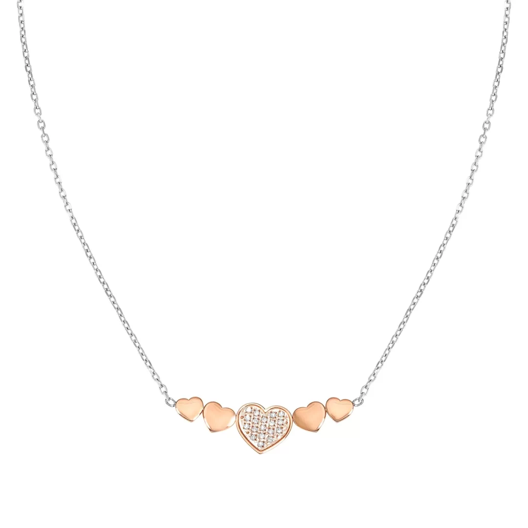 Collana G. collo Acciaio Nomination Misstrendy con Cuori e Zirconi 029301/005
