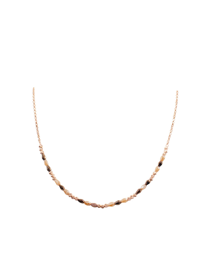 Girocollo Alisei In Argento Rosa con Cristalli Brown C229