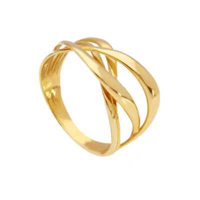 Anello Donna Intrecciato In Oro Giallo 750