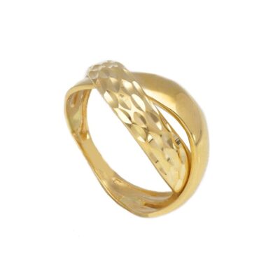 Anello Donna Intrecciato Lavorato In Oro Giallo 750
