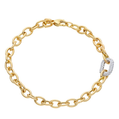 Bracciale Donna In Oro Giallo 750 con Maglia in Zirconi