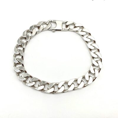 Bracciale Uomo Argento Rodiato Maglia Grumette