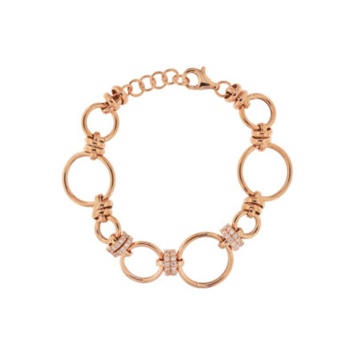 Bracciale Donna Alisei in Argento Rosa a Cerchi con Zirconi B347