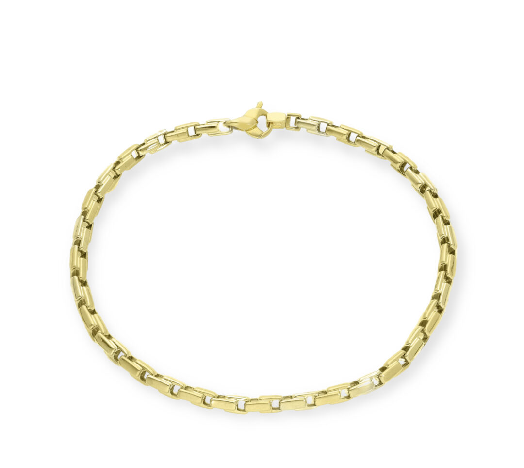 Bracciale Uomo Maglia Squadrata in Oro Giallo 750