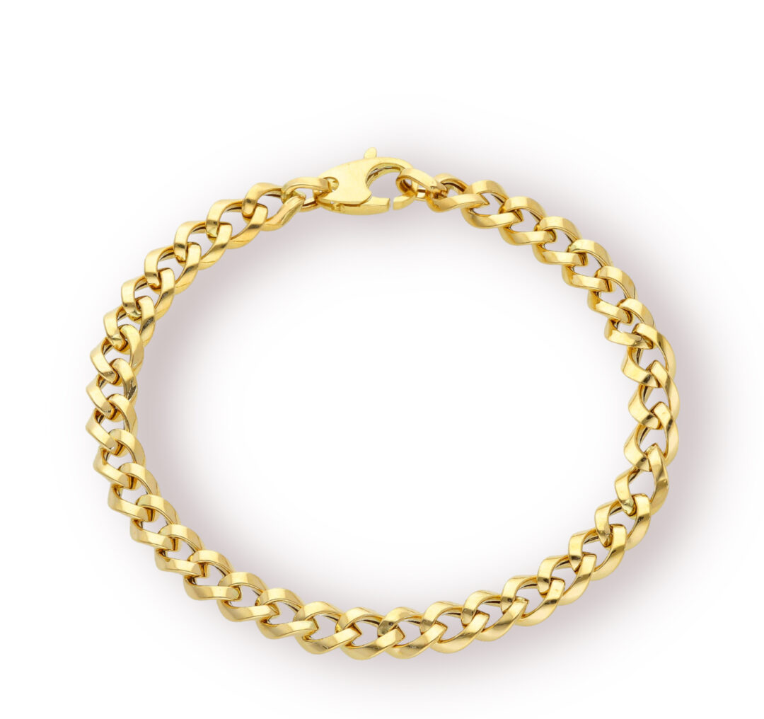 Bracciale Uomo Maglia Grumette in Oro Giallo e Bianco 750