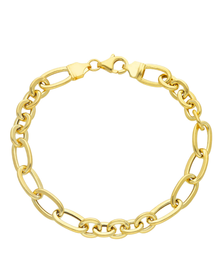Bracciale Donna In Oro Giallo 750 con Maglie Alternate Ovali