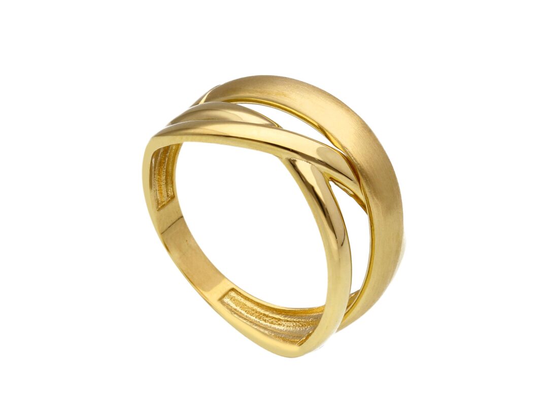 Anello Donna In Oro Giallo 750 a Fasce Intrecciate