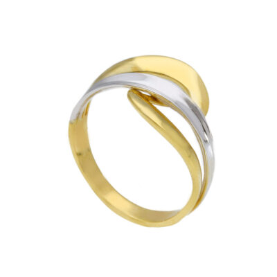 Anello Donna In Oro Giallo e Bianco 750 Multifilo Intrecciato