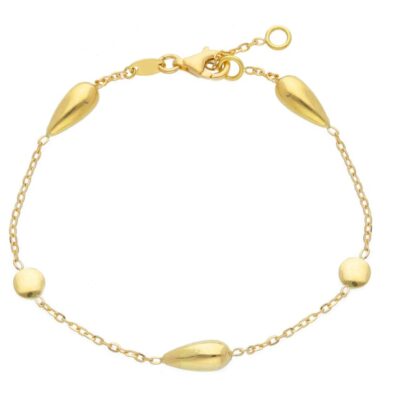 Bracciale  Donna In Oro Giallo 750 con Gocce e Tondini
