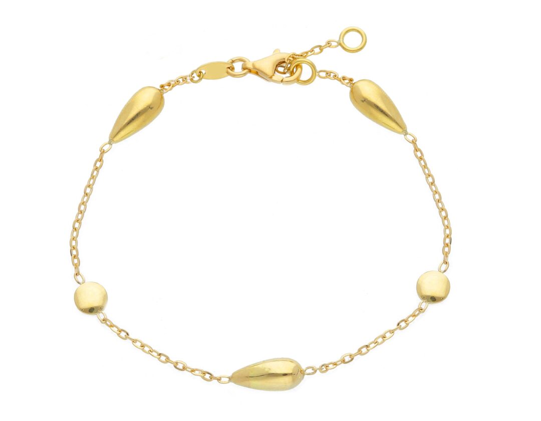 Bracciale Donna In Oro Giallo 750 con Gocce e Tondini