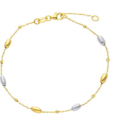 Bracciale Donna In Oro Giallo e Bianco 750 con Ovalini