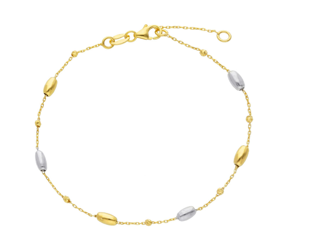 Bracciale Donna In Oro Giallo e Bianco 750 con Ovalini