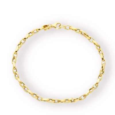 Bracciale  Donna In Oro Giallo 750 con Maglie Ovali