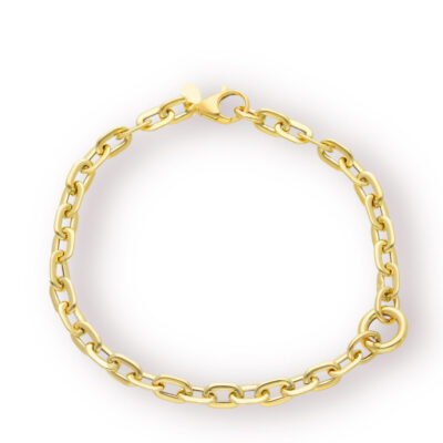 Bracciale  Donna In Oro Giallo 750 con Maglie Allungate e Anellino