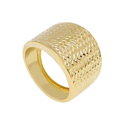 Anello Donna In Oro Giallo 750 a Fascia Lavorata