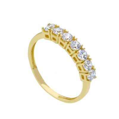 Anello Donna a Fedina In Oro Giallo 750 con Zirconi