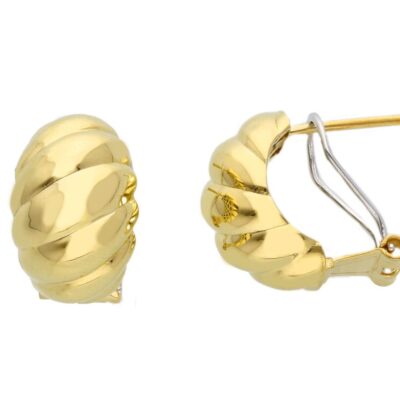 Orecchini a Lobo In Oro Giallo 750 Fesonati con Clips