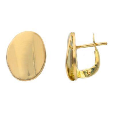 Orecchini a Lobo In Oro Giallo 750 Ovali con Clips