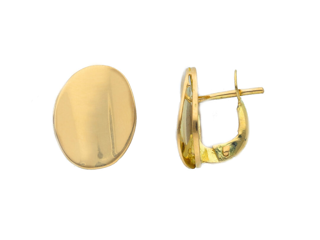 Orecchini a Lobo In Oro Giallo 750 Ovali con Clips
