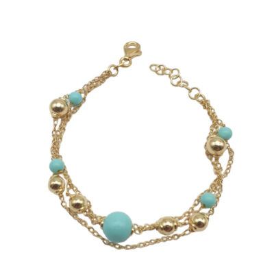 Bracciale Donna in Argento Dorato 925 con Palline