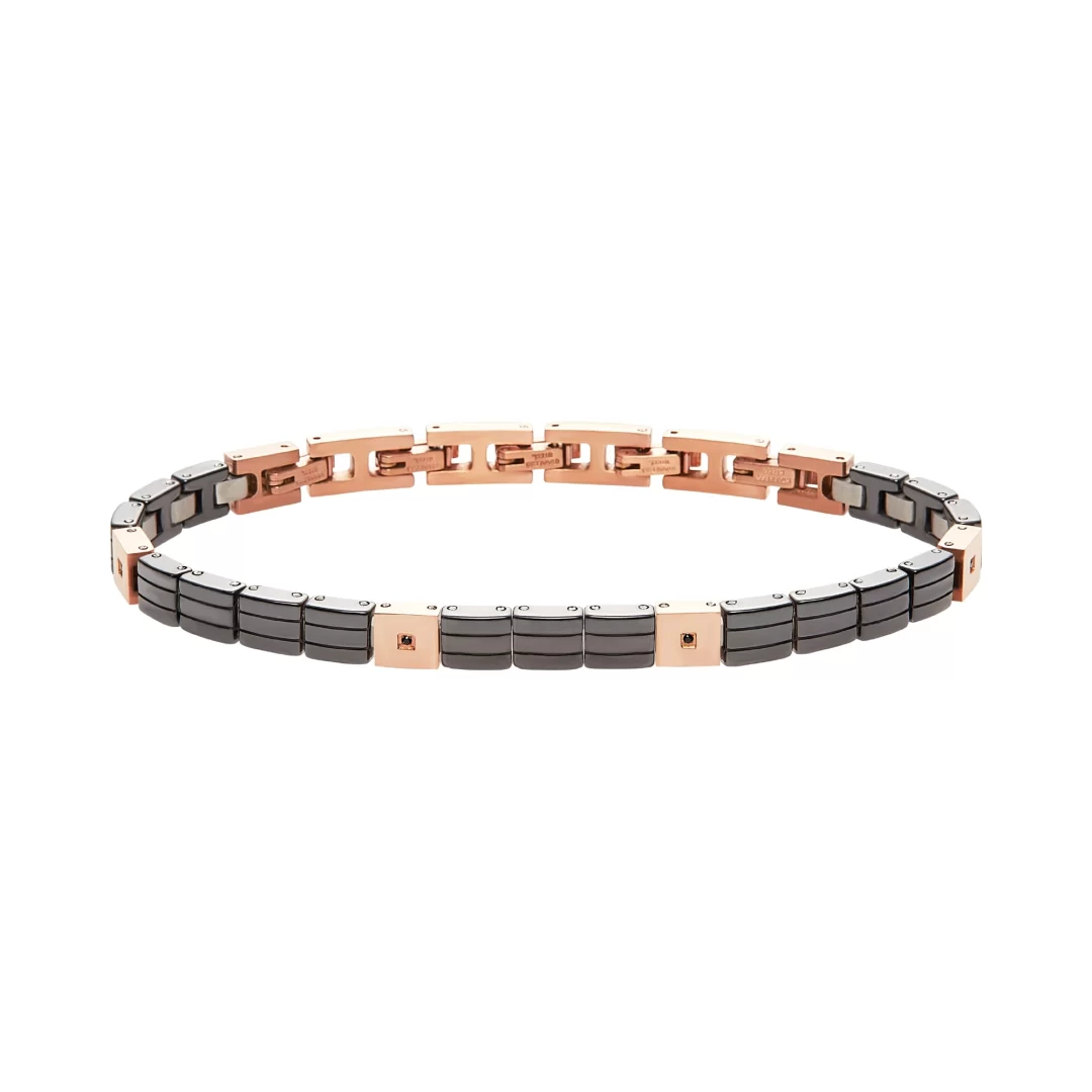 Bracciale Acciaio Gold Uomo Breil Ceramic Brik Tj3271
