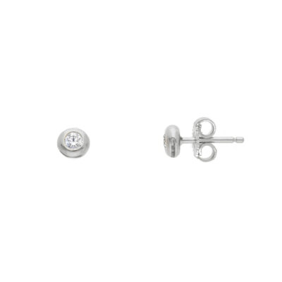 Orecchini Donna Oro Bianco 750 Punto Luce Tondo 4 mm