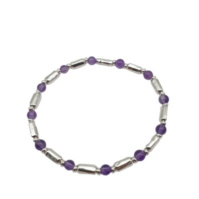 Bracciale Athena Brividi in Argento Naturale con Ametista