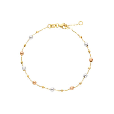 Bracciale Donna In Oro Giallo, Rosa e Bianco 750 con Palline