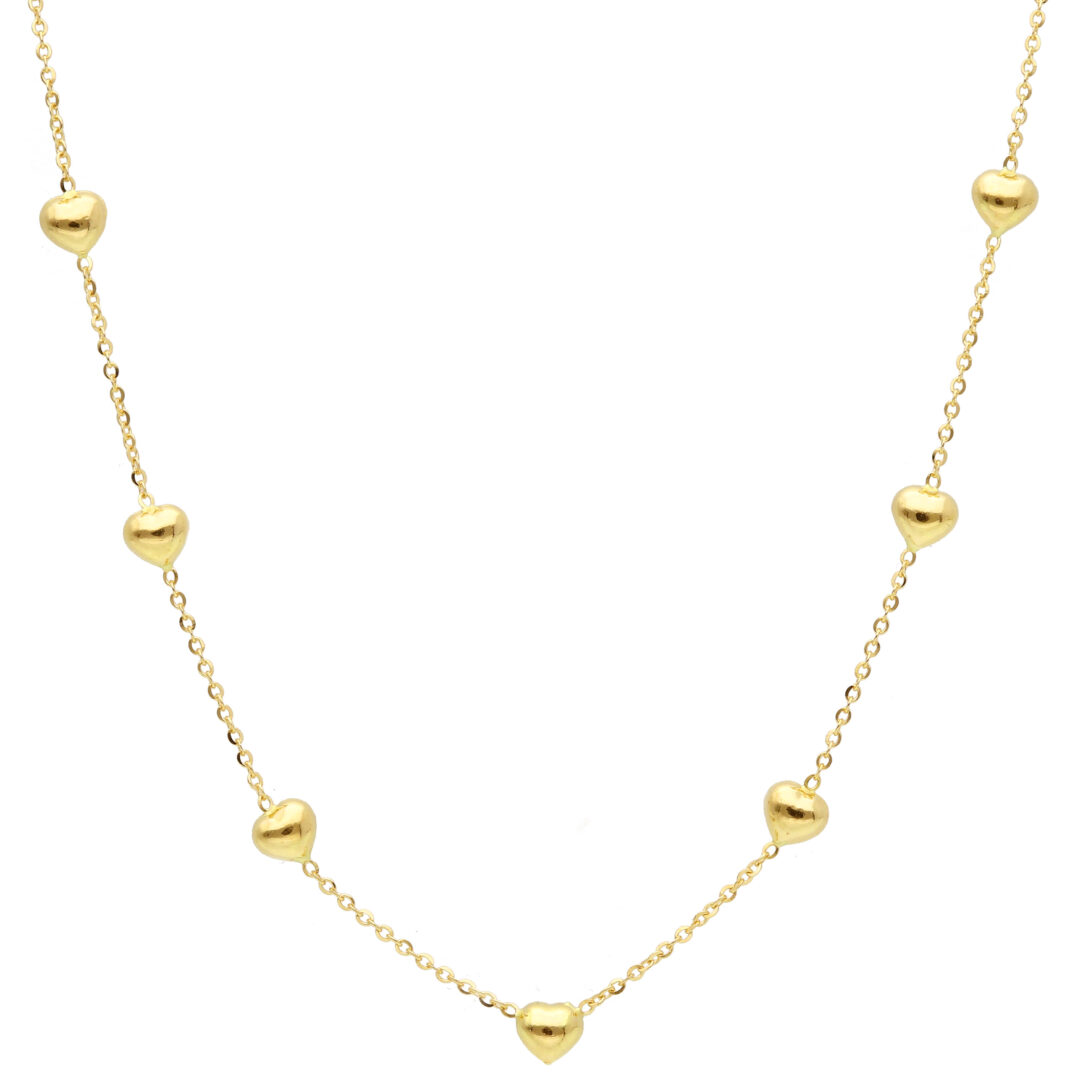 Girocollo in Oro Giallo 750 con Cuori