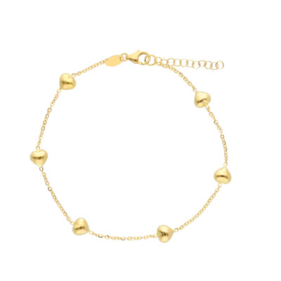 Bracciale Donna In Oro Giallo 750 con Cuori