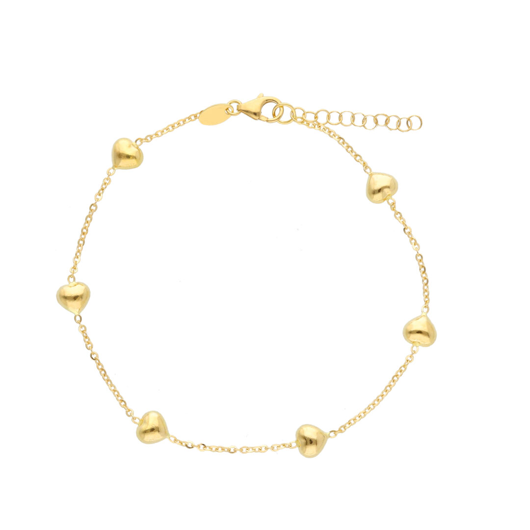 Bracciale Donna In Oro Giallo 750 con Cuori