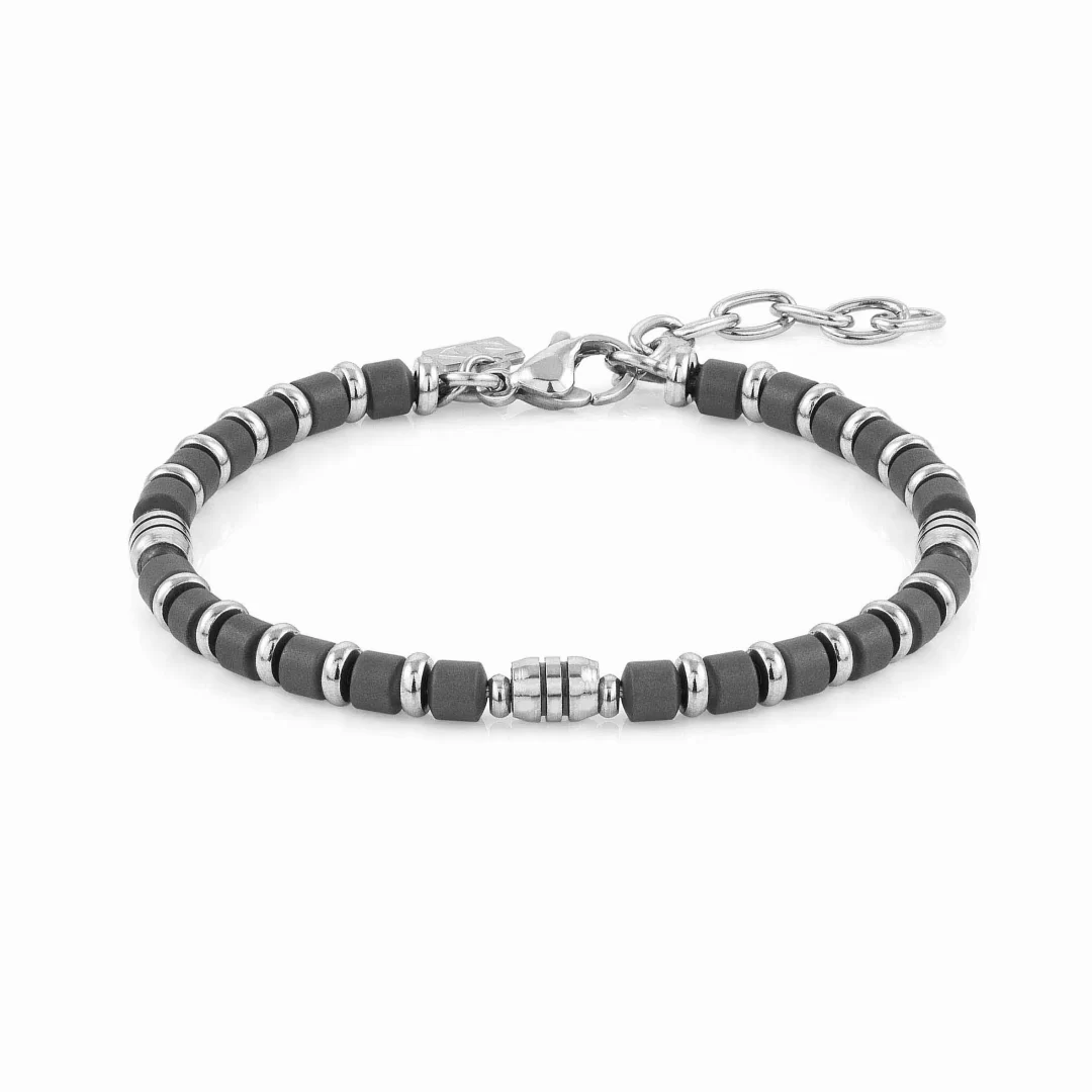 Bracciale Acciaio Uomo Nomination Instinct Style con Ematite Grigia 027907/051