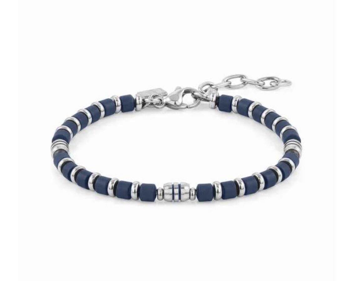 Bracciale Acciaio Uomo Nomination Instinct Style con Ematite Blu 027907/004