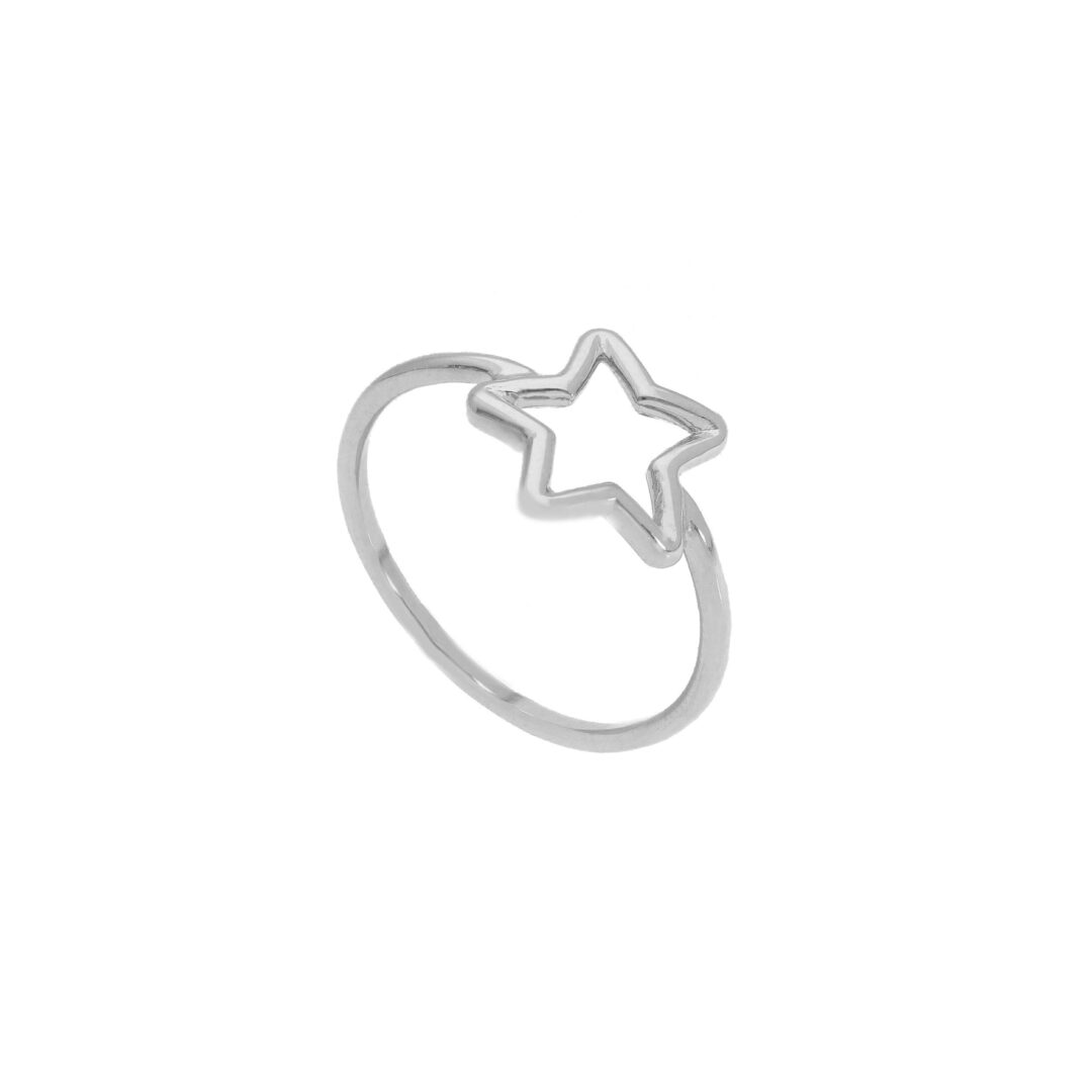 Anello con Stella In Oro 750 Bianco