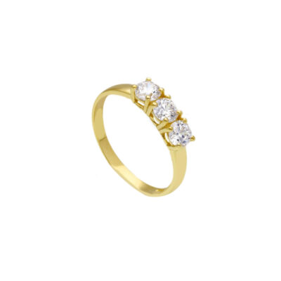 Anello Donna Trilogy In Oro Giallo 750 con Zirconi