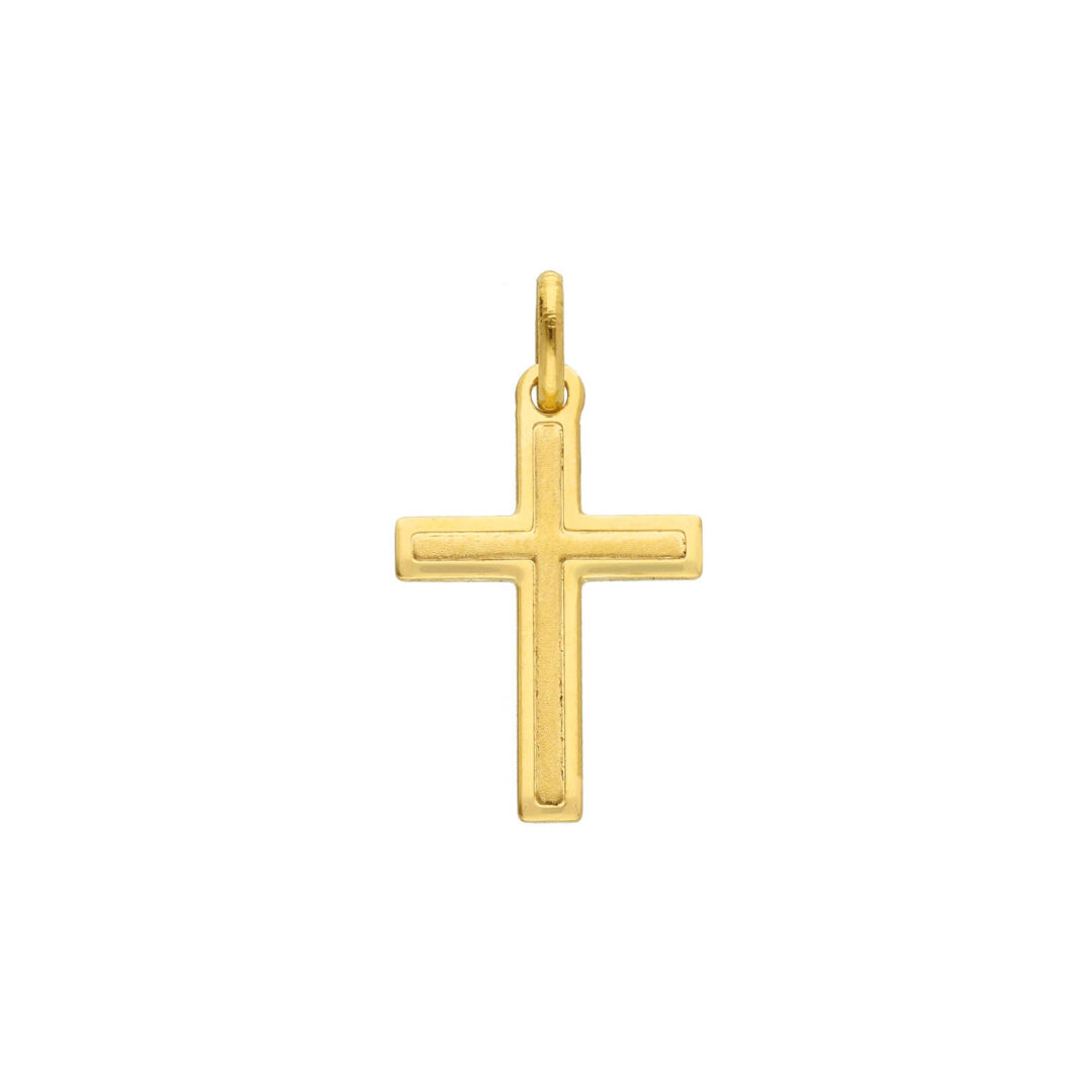 Croce Oro 750 Giallo con Inserto Satinato