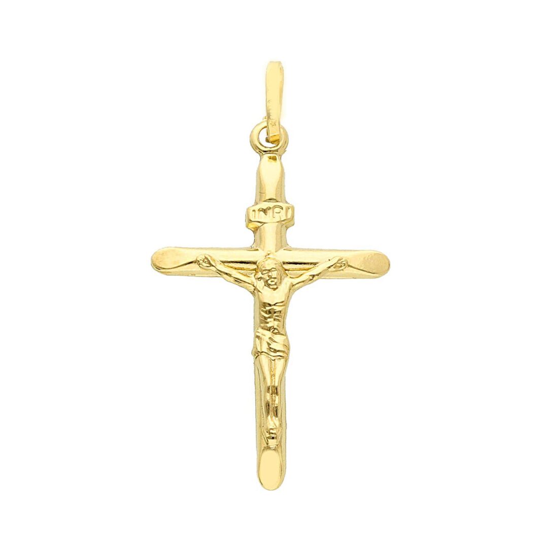 Croce Con Cristo Oro Giallo 750