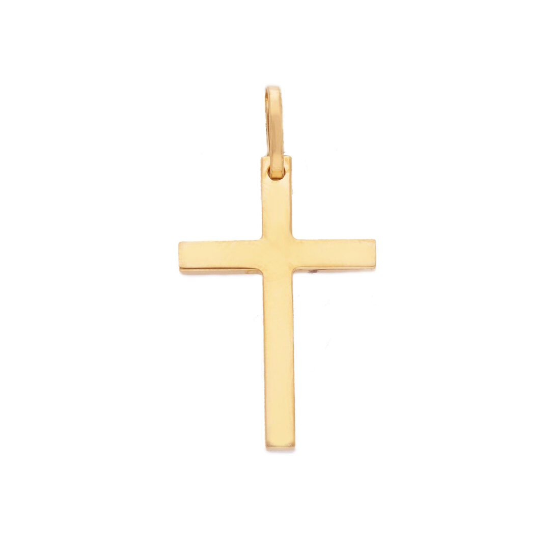 Croce Sottile in Oro Giallo 750 Liscia