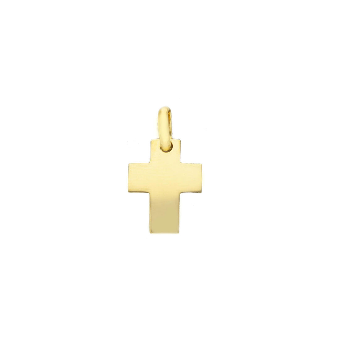 Croce Liscia Piccola in Oro Giallo 750