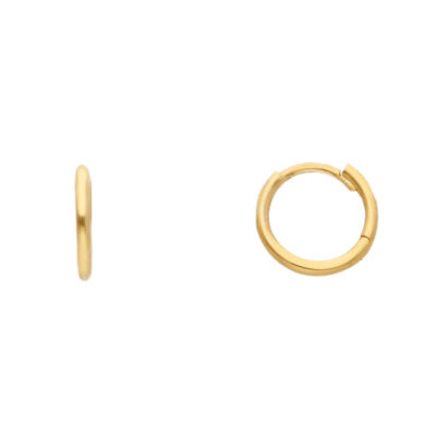 Orecchini a Cerchio Oro Giallo 750 Tondi Canna Tonda 0.8 mm Diametro 0,8 cm