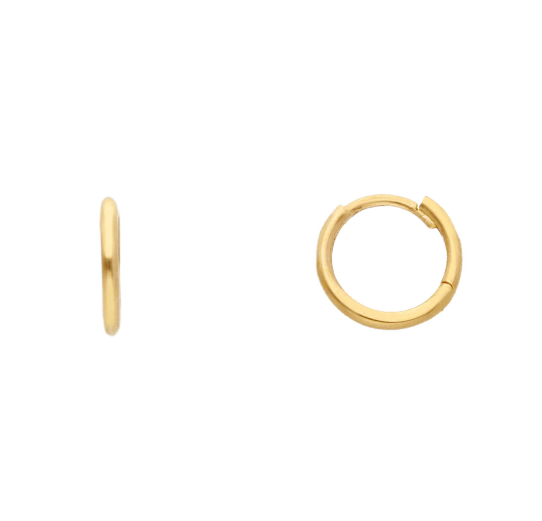 Orecchini a Cerchio Oro Giallo 750 Tondi Canna Tonda 0.8 mm Diametro 0,8 cm